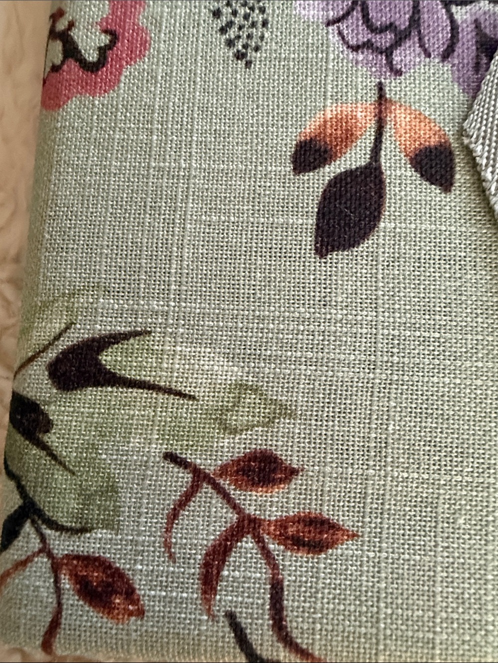 Anthropologie slub cotton flower Shower Curtain floral print soft sea light blue - Picture 4 of 4